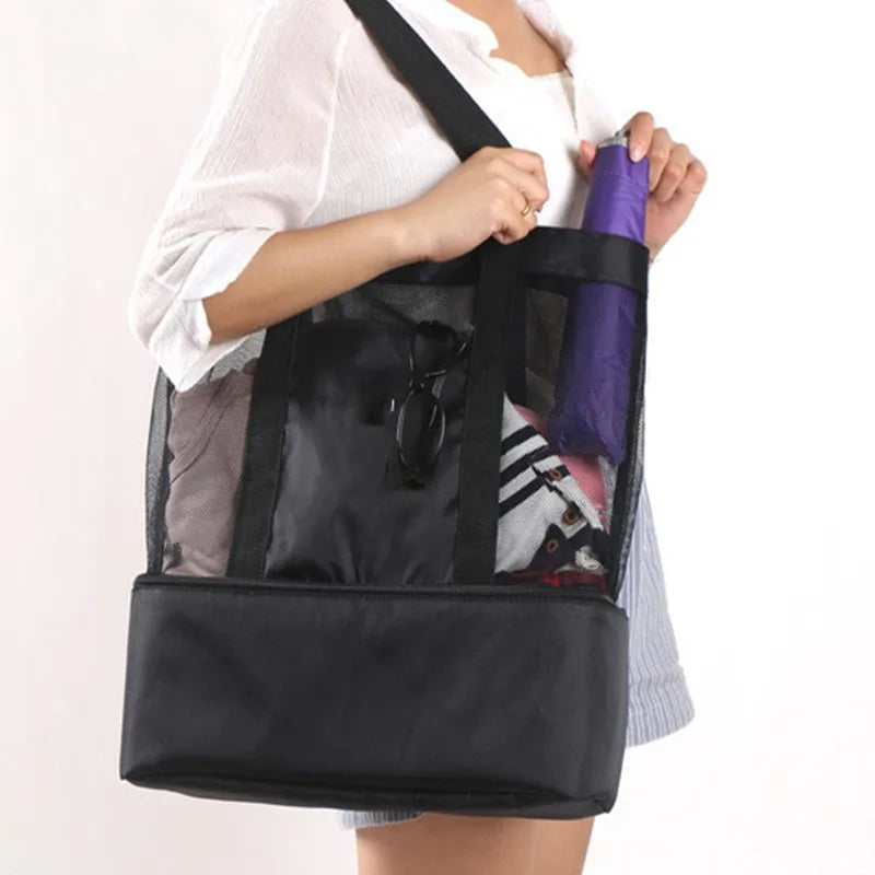 High Capacity Mesh Transparent Bag